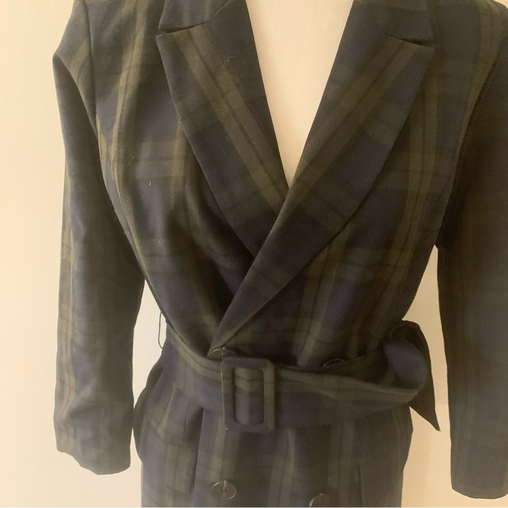 Mango Casual Belted Plaid Check Trench Coat - Picture 16 of 16